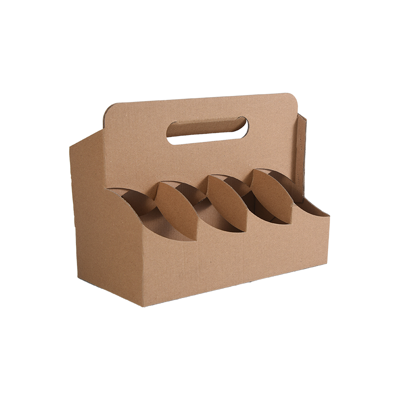 Kraft Beverage Carrier na may Mga Handle (6 hanggang 8 Bote o Lata)