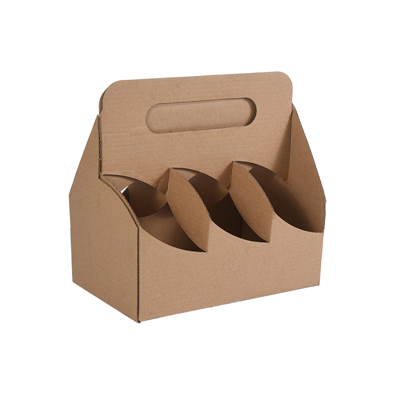 Kraft Beverage Carrier na may Mga Handle (6 hanggang 8 Bote o Lata)