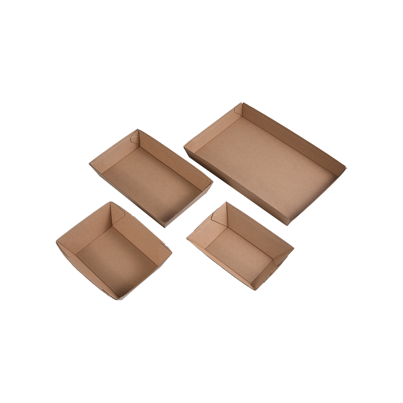 Mga Disposable Rectangular Corrugated Paper Food Tray