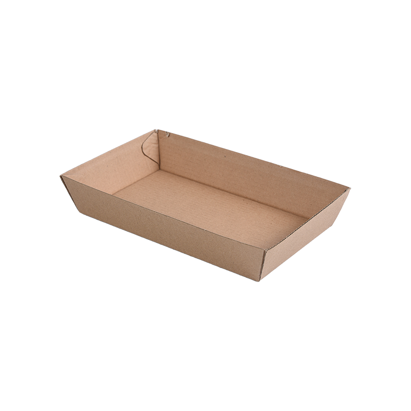 Mga Disposable Rectangular Corrugated Paper Food Tray